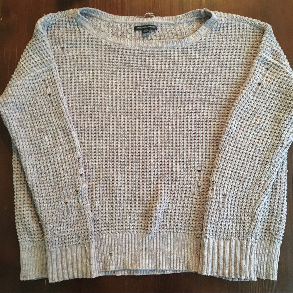 American Eagle Distressed purple Sweater